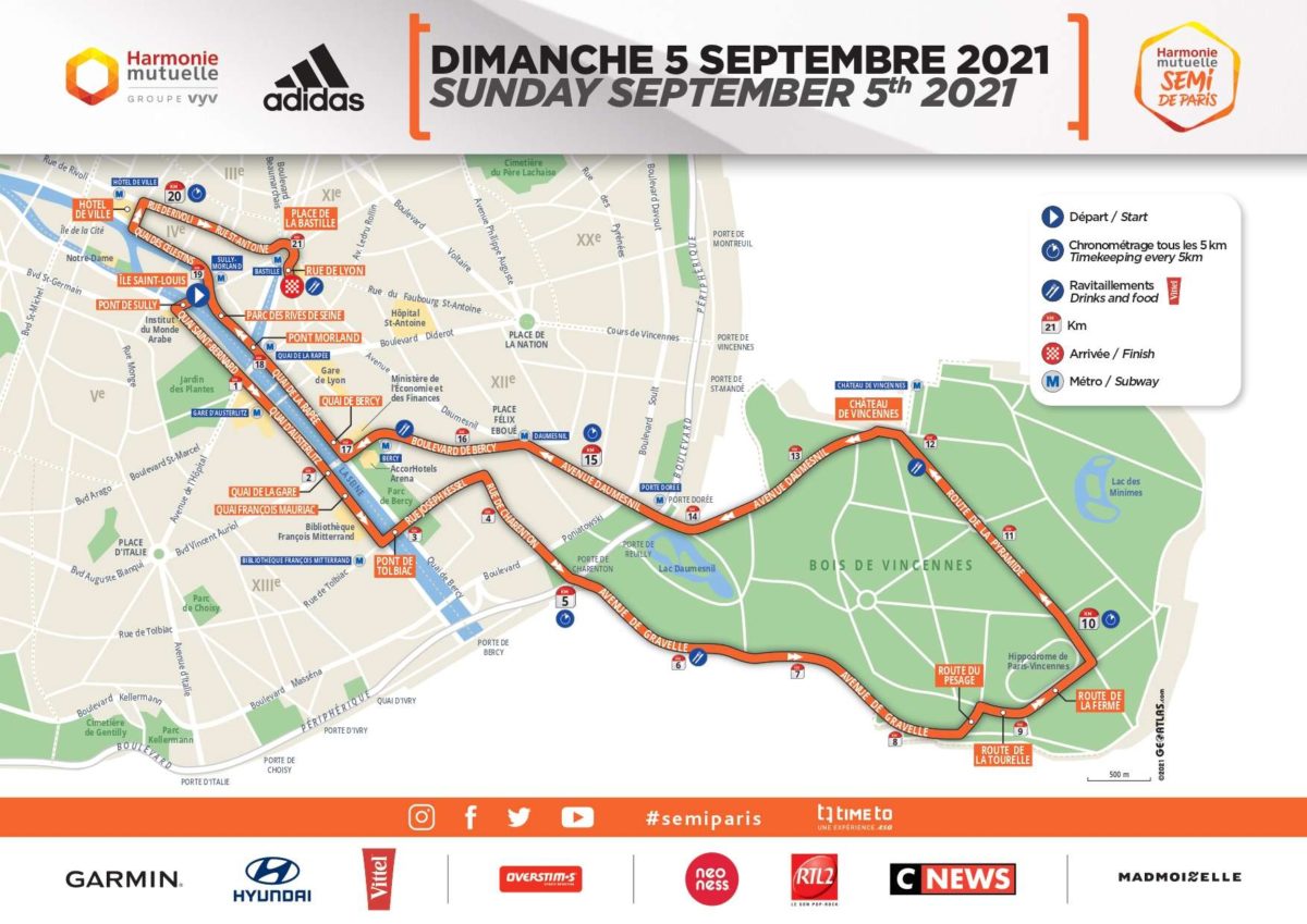 Semi-marathon de Paris le dimanche 5 septembre 2021